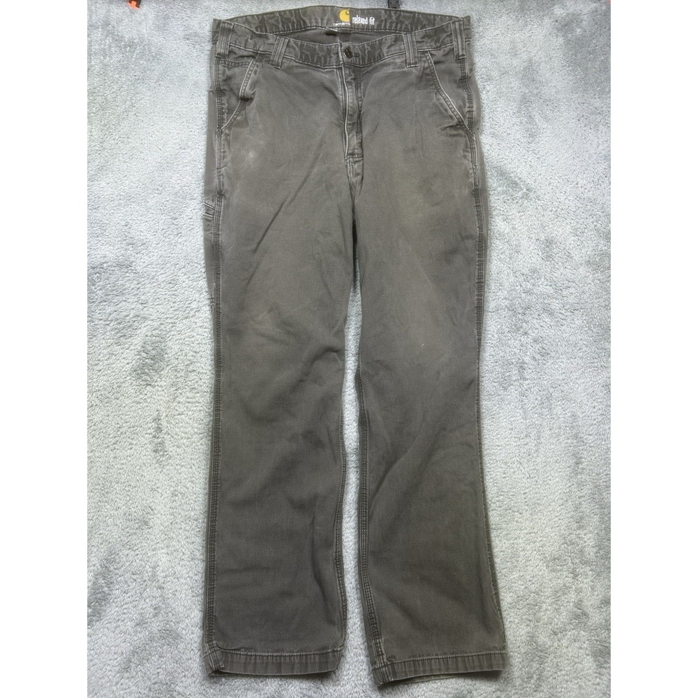 Carhartt Pants Men's 36X32 (31"L) Gray Rugged Flex Relaxed Fit Distressed 102291